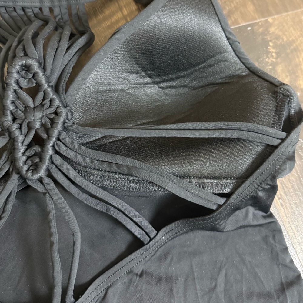 NWT Macy's Black Women's Swim Top - Picture 3 of 5